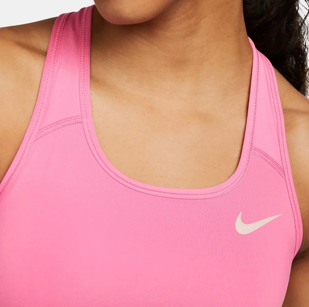 Nike Swoosh Women's Sports Bra, Pink, Size M - Picture 4 of 10